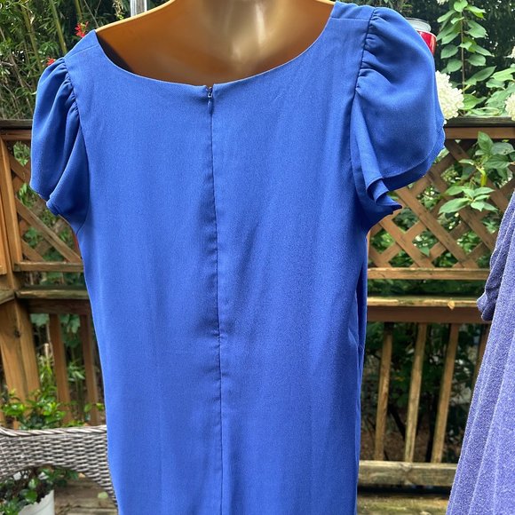 Bright Blue Classic Knee-Length dress - Picture 5 of 6